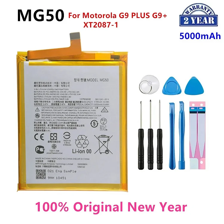 100% Original  MG50 5000mAh Battery For Motorola Moto G9 PLUS G9+ XT2087-1  Phone Batteries+Tools