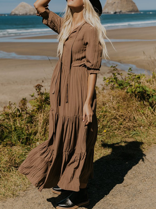 Women's Light And Natural Casual Dress-Mayoulove