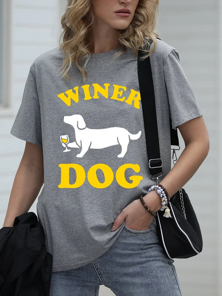 Bestdealfriday Winer Dog Graphic Tee