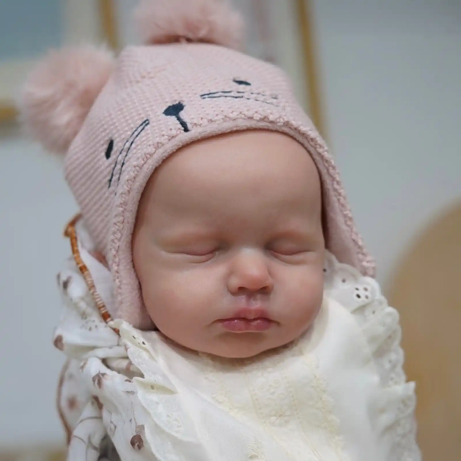 Lifelike 50cm Sleeping Reborn Doll With Painted Hair Waterproof Body main image 1