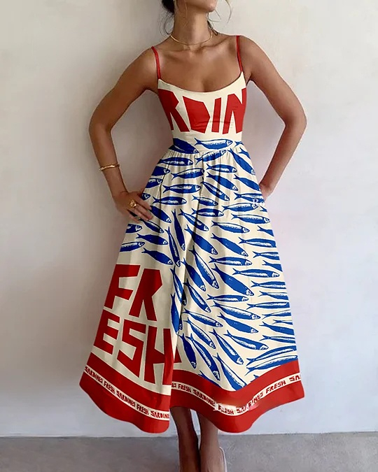 Fish Print Dress