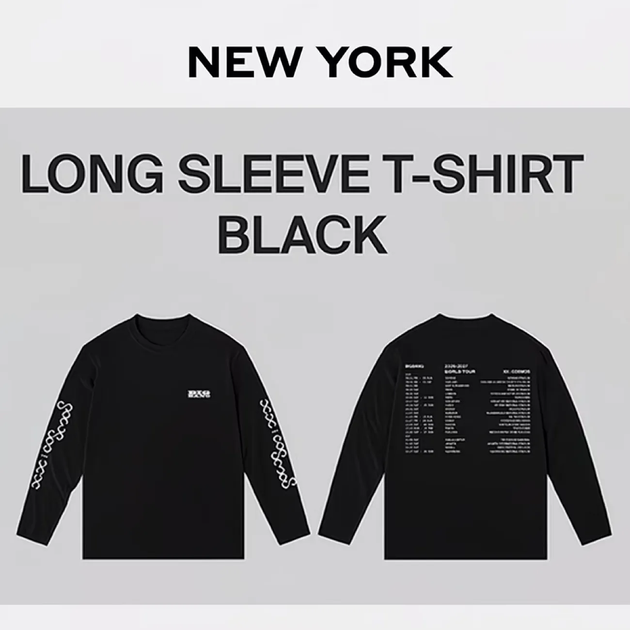 BIGBANG WORLD TOUR ＜XX : COSMOS＞TOUR LONG SLEEVE T-SHIRT BLACK
