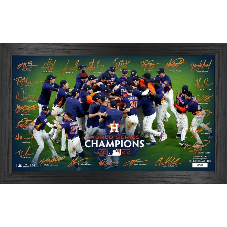 Houston Astros 2022 World Series Champions Signature Celebration Frame （MEASURES 12" X 20"）