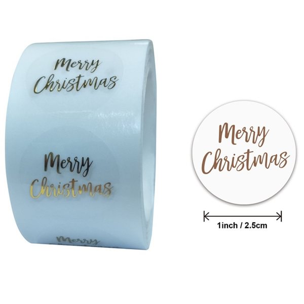100pcs Round Clear Merry Christmas Stickers Thank You Card Box Package Label Sealing Stickers Wedding Decor Stationery