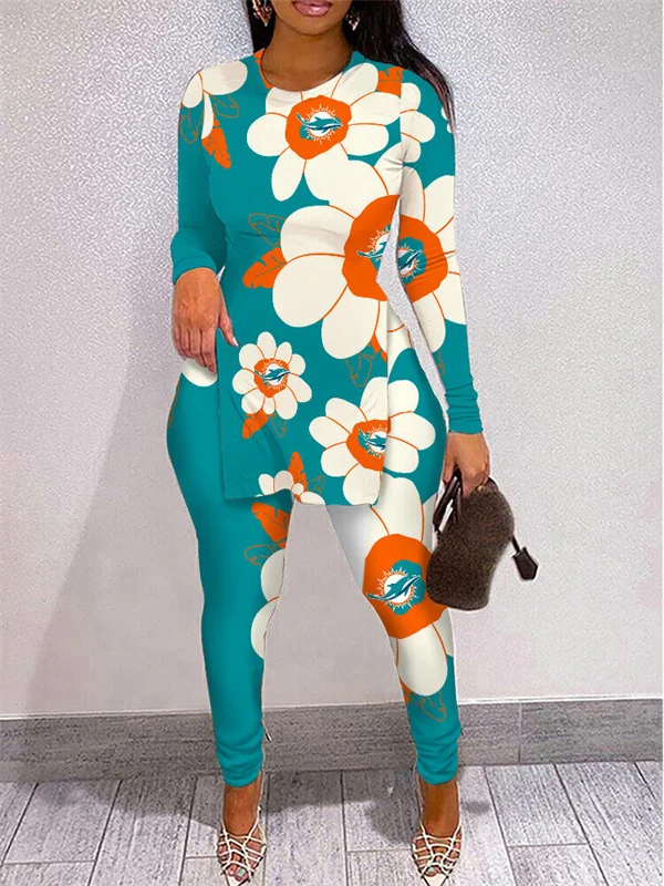 Miami Dolphins
Limited Edition High Slit Shirts And Leggings Two-Piece Suits