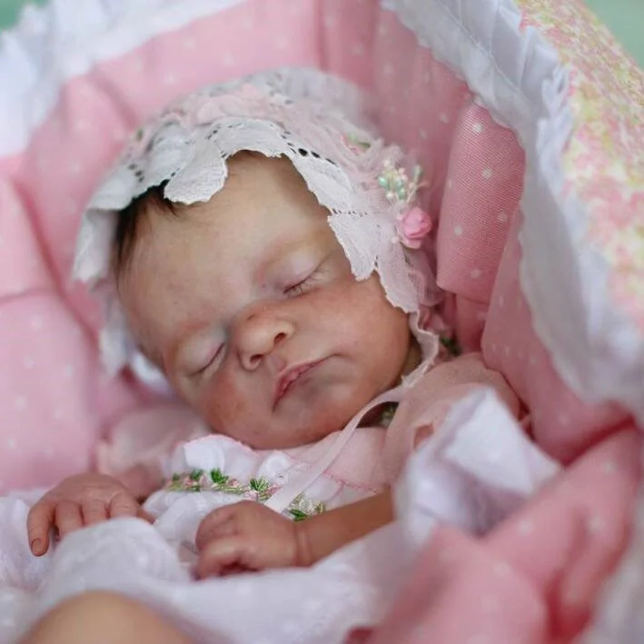 17" Sleeping Reborn Baby Boy Hilary,Soft Weighted Body, Cute Lifelike Handmade Reborn Doll Set,Gift for Kids