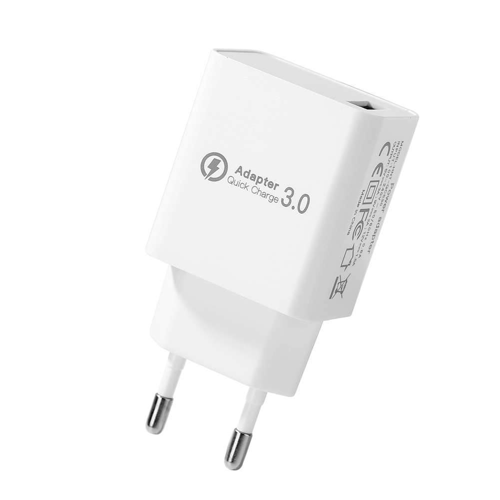 18W Quick Charge 3.0 USB Wall Charger Adapter for iPhone Samsung EU Plug, White, 501 Original
18W Quick Charge 3.0 USB Wall Charger Adapter for iPhone Samsung EU Plug, White, 501 Original
