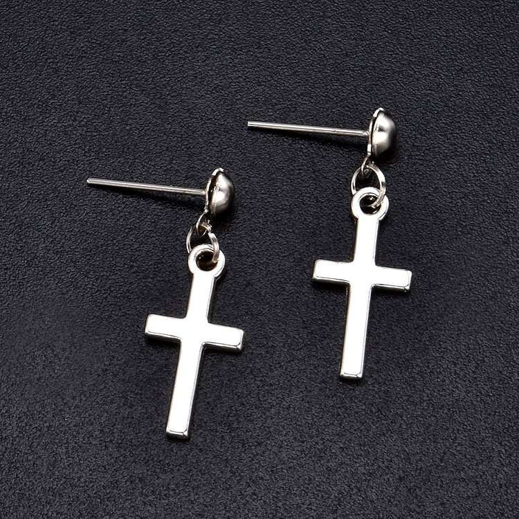 YOY-Punk Cross Pendant Cartilage Drop Dangle Earrings