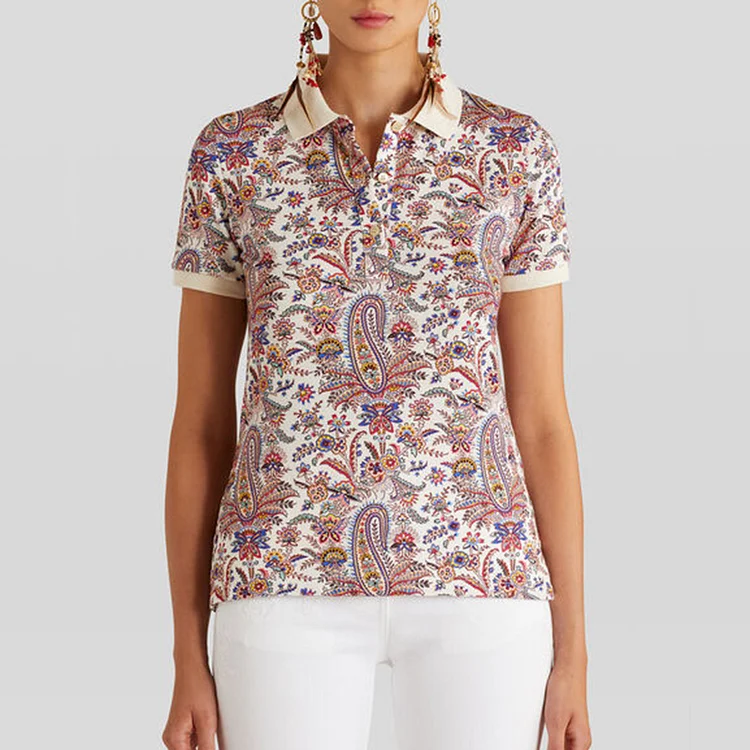 Vefave Fun Cashew Flower Print POLO Shirt