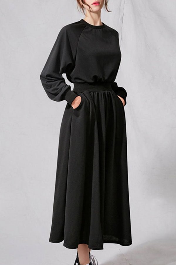 Solid Color Scoop Cotton Dress - BlackFridayBuys