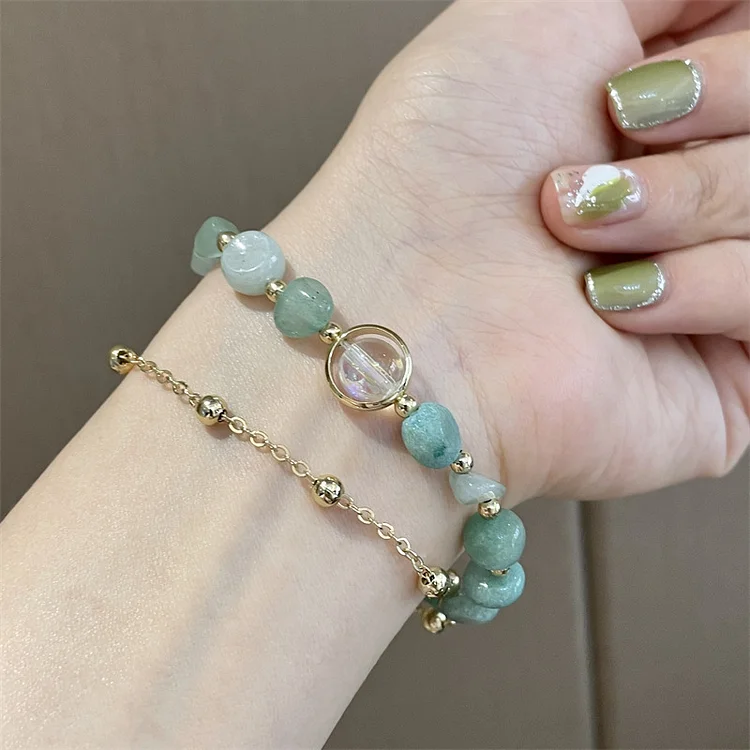 Simple Geometric Beaded Open Bracelet