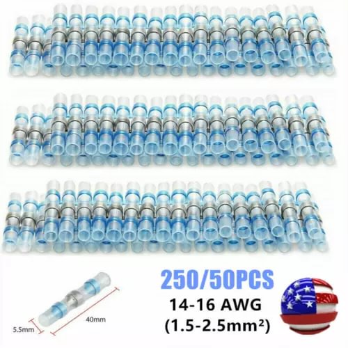 pornhint Pornhint 250/50x Waterproof Solder Seal Sleeve Heat Shrink Butt Wire Connector Terminals New