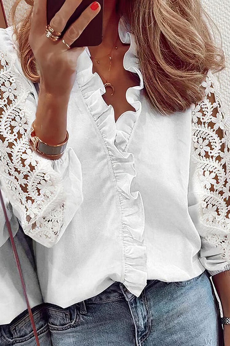 Fashion Sexy Solid Split Joint V Neck Tops - Life is Beautiful for You - SheChoic