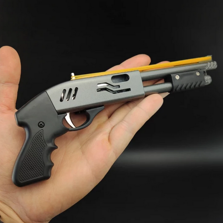 ToyTime Rubber Band Shot Gun Model Fidget Toy PUBG Mini Metal Pistol Shot Gun Toy