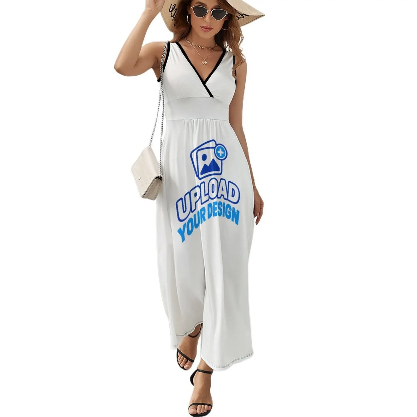 Custom V-Neck Sleeveless Ruffle-Hem Maxi Dress product image 9