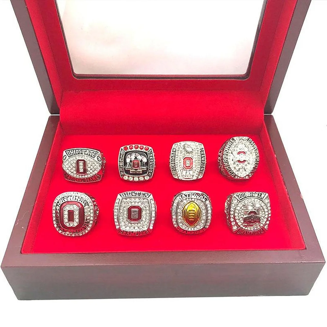 8 Rings Set Ohio State Buckeyes College Football National Championship Ring Set