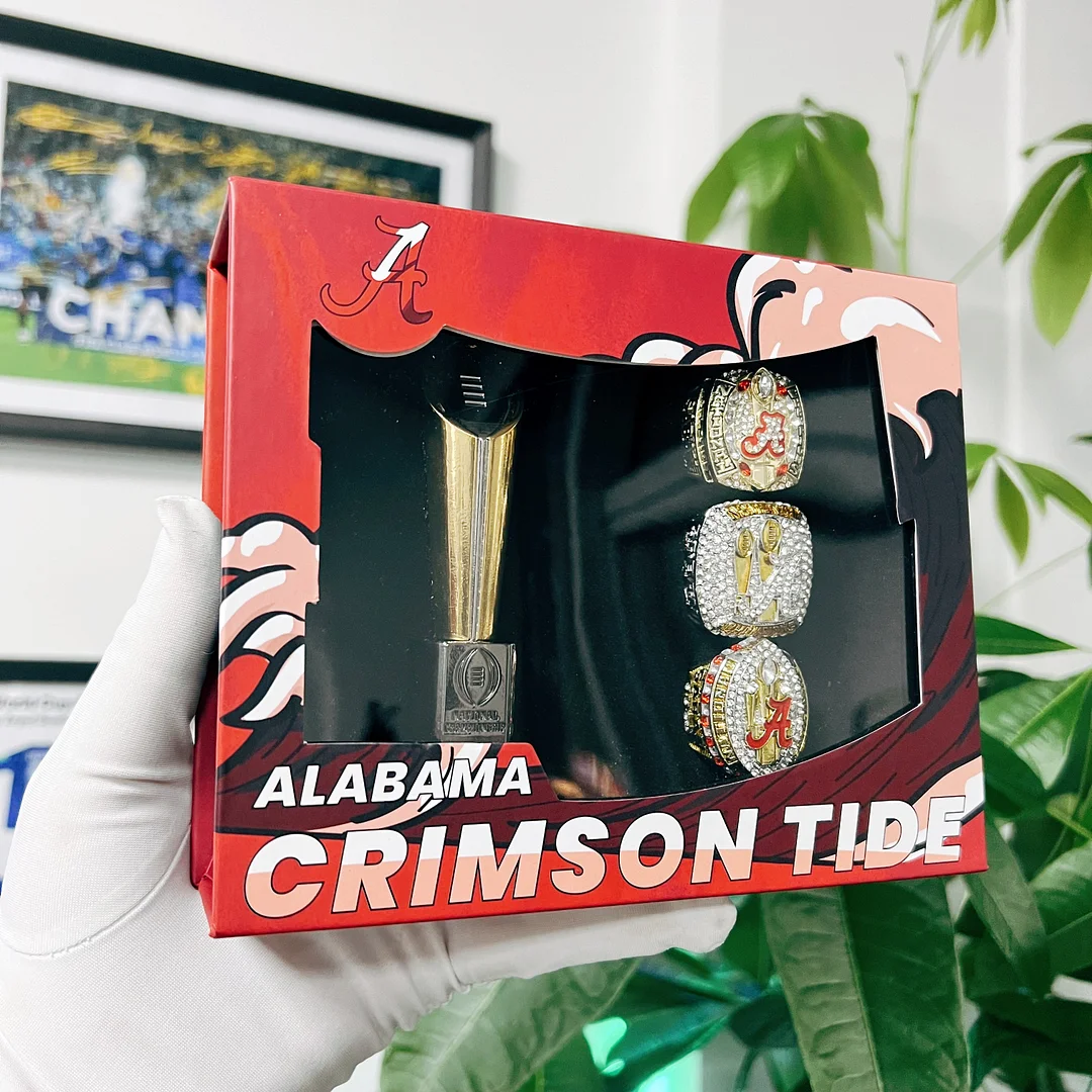 Alabama Crimson Tide College Football National Championship NCAA Ring & Trophy Box
