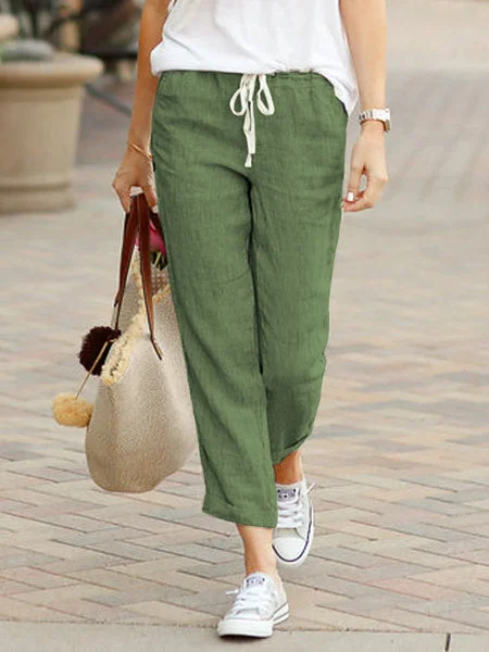 Solid Color Loose Casual Drawstring Pants - S/5XL socialshop