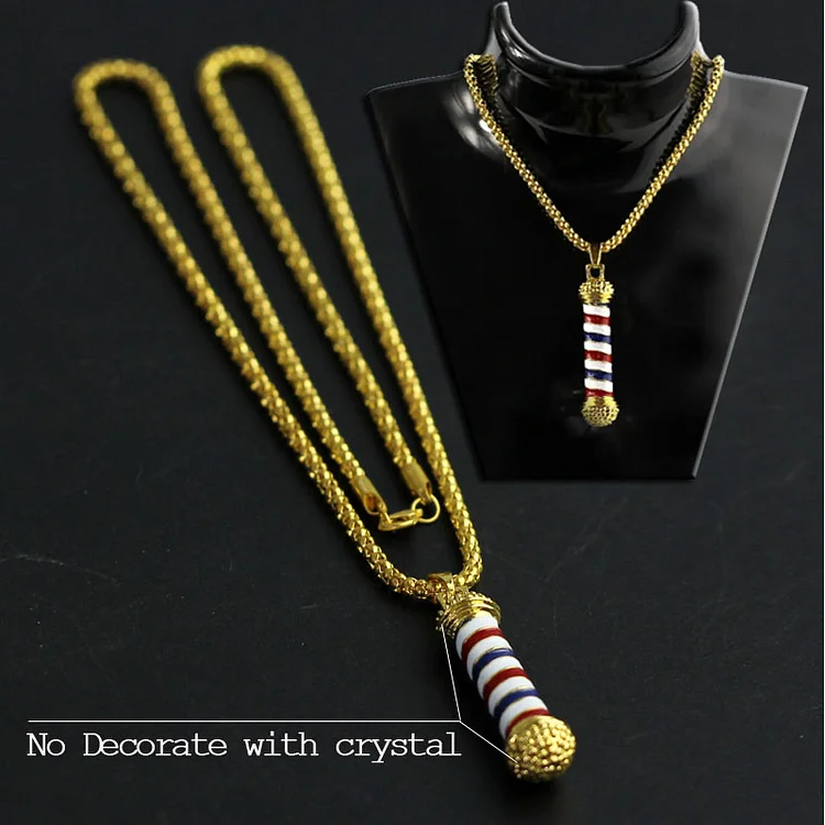 Necklace Wash Cut Blow Barber Shop Turn Light Pendant Necklace Metal Alloy Fashion Jewelry/bg22