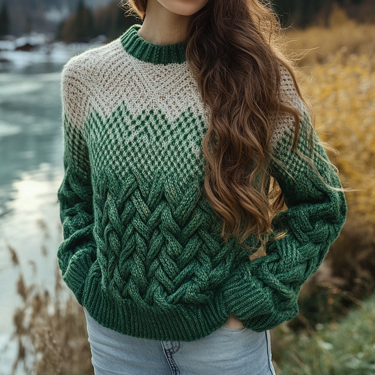 Vintage Irish Celtic Knot Knitted Cozy Jacquard Sweater