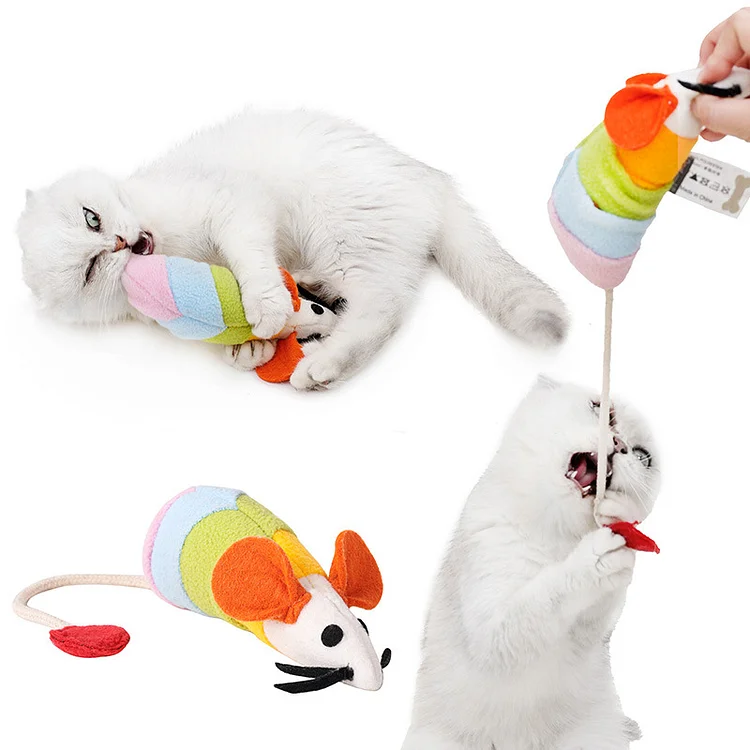 Rainbow Mouse Soft Interactive Cat Toy 1