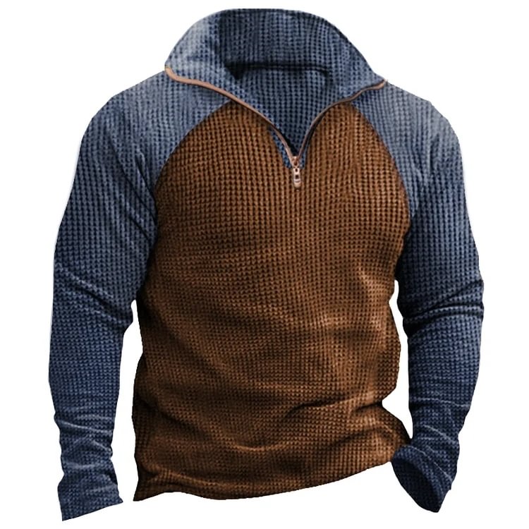 Men's Vintage Waffle Tactical Sweatshirt