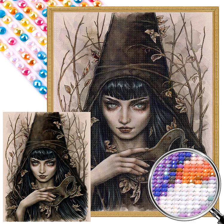 Mysterious Girl 40*50CM (Canvas) Full AB Round Drill Diamond Painting gbfke