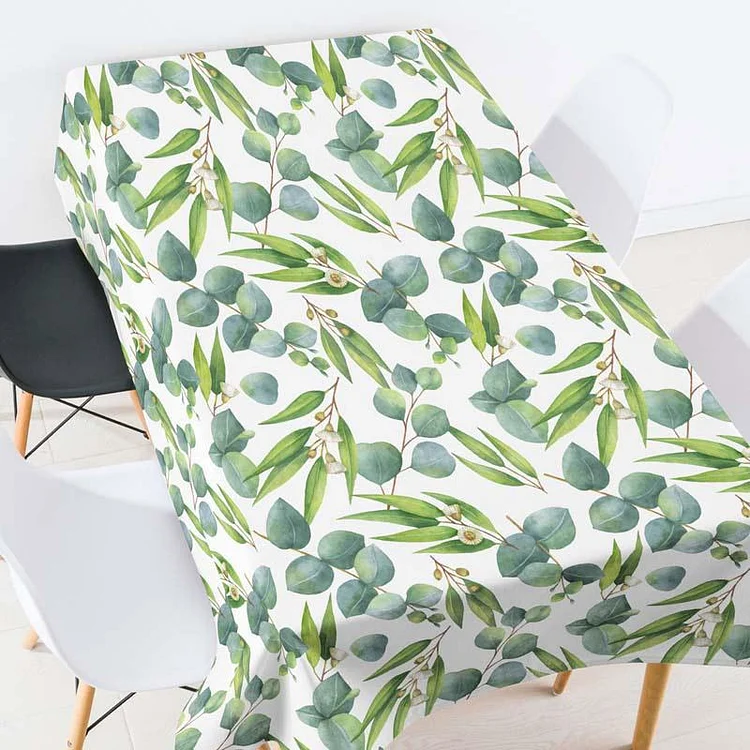 Green Leaves Printed Tablecloth