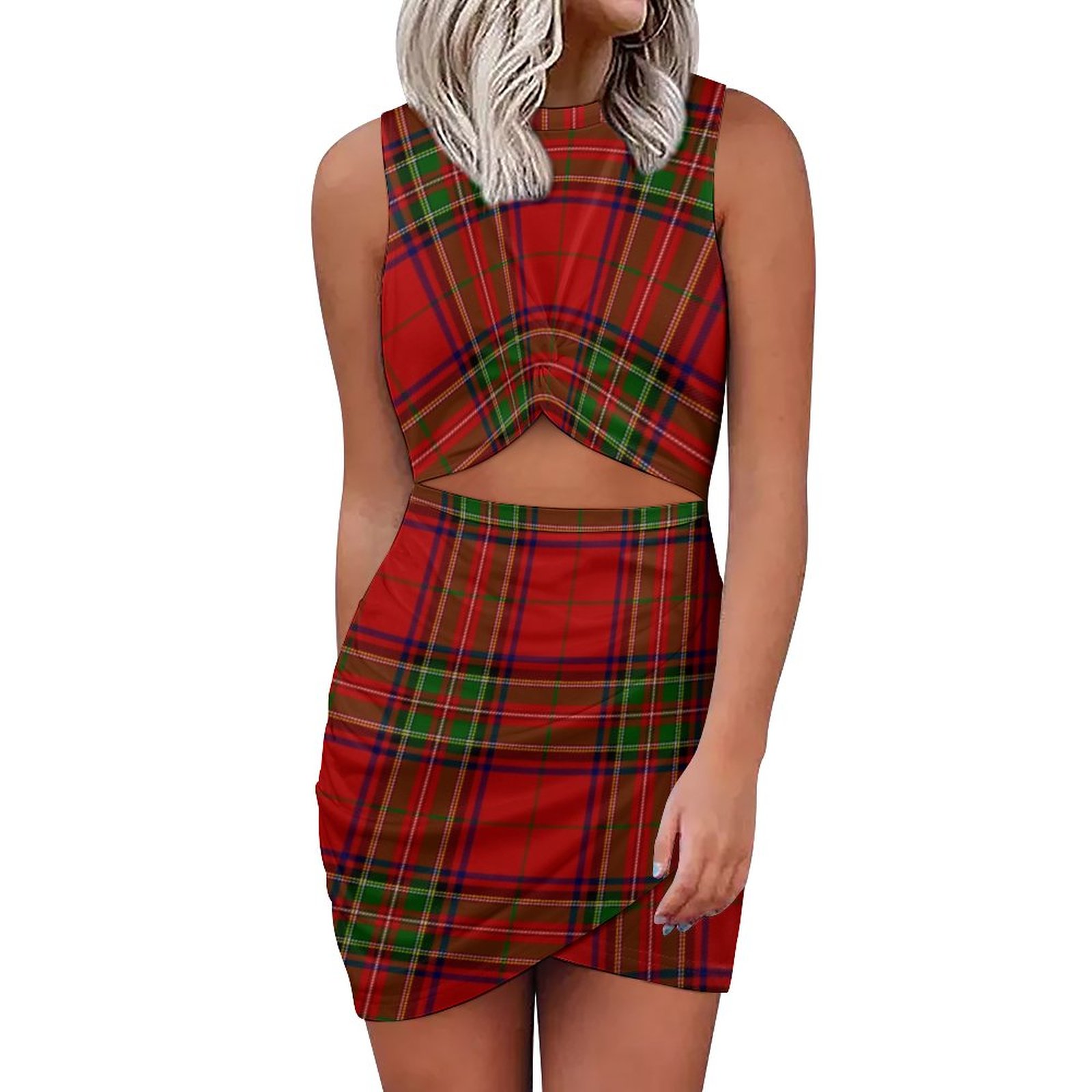 fitted lace wedding dress Preppy Red and White Gingham Plaid Bodycon Dress S
