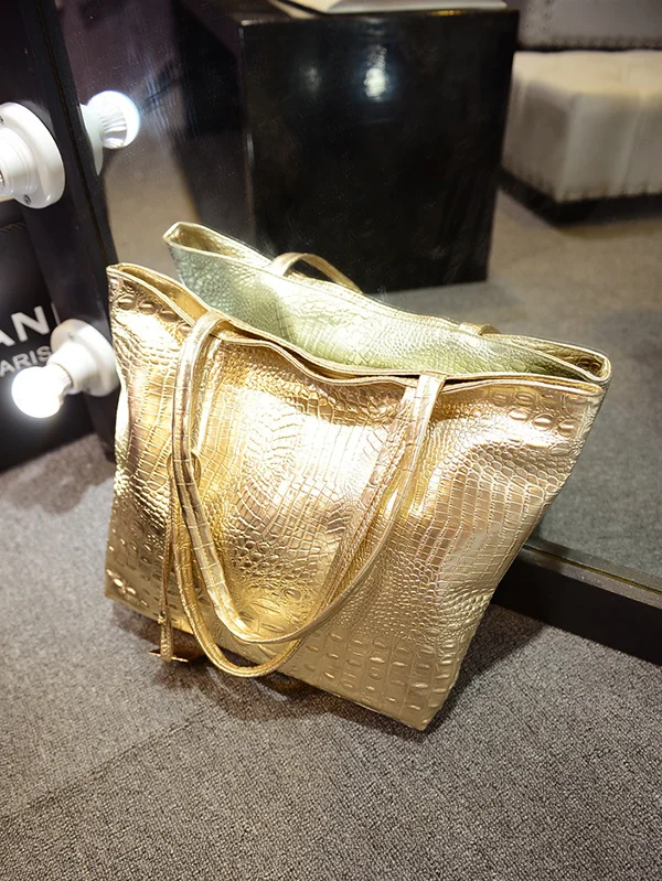 Original Solid Color Shiny Tote Bag