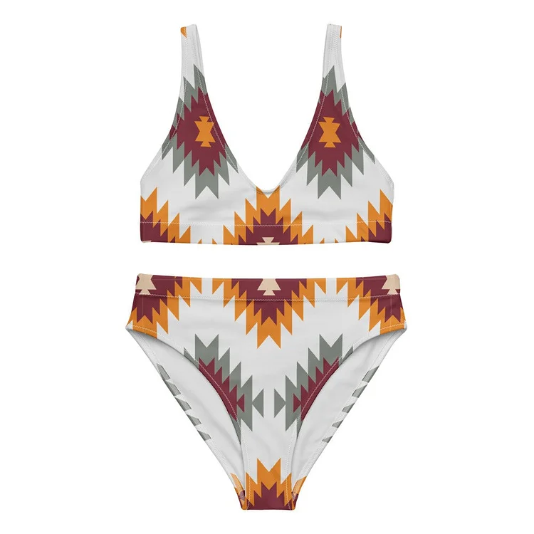 Aztec Print Hhigh-waisted Bikini