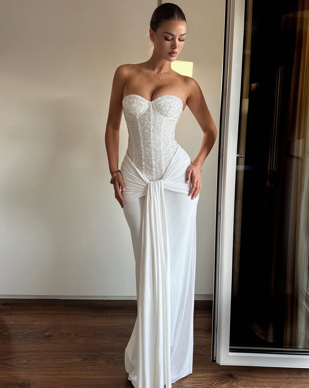 plus size black bridesmaid dresses with sleeves Ruffle Sleeve V-Neck Tie-Waist Chiffon Evening Dress Iconically CU Corset Bridesmaid Dresses – picture color Size:32x32