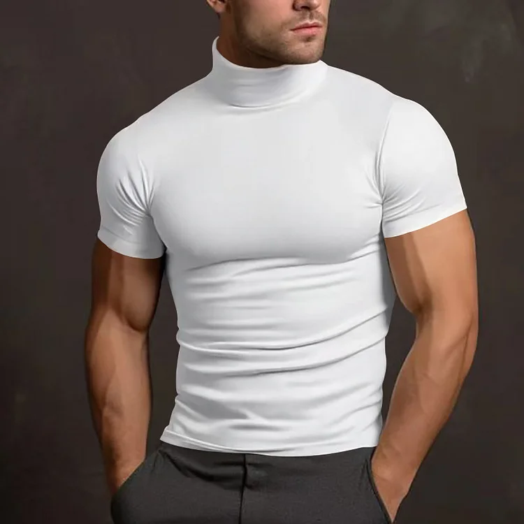 Men's Casual Mock Neck Slim Fit T-shirts