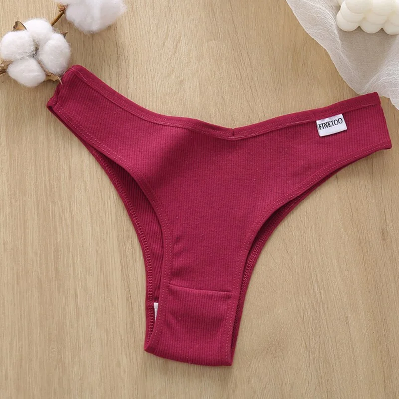 UEONG Cotton V Waist Women Panties Sexy Low Rise Briefs Ladies 8 Solid Color Brazil Underpants Girls Intimates Lingerie Bikini