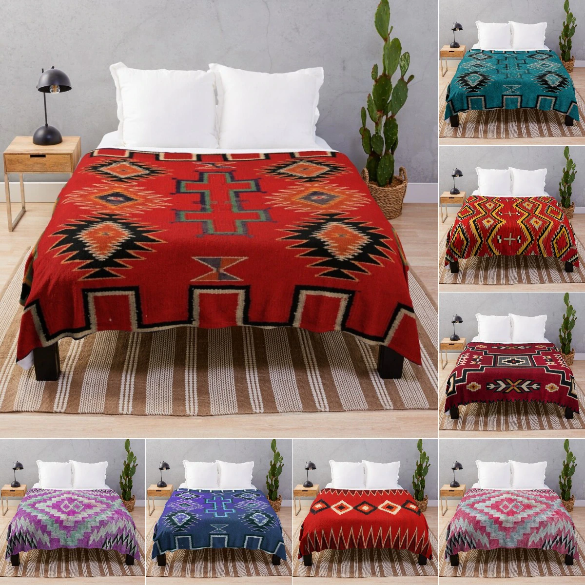 Athvotar of Original Throws Blanket 1890 Retro Blanket with Navajo