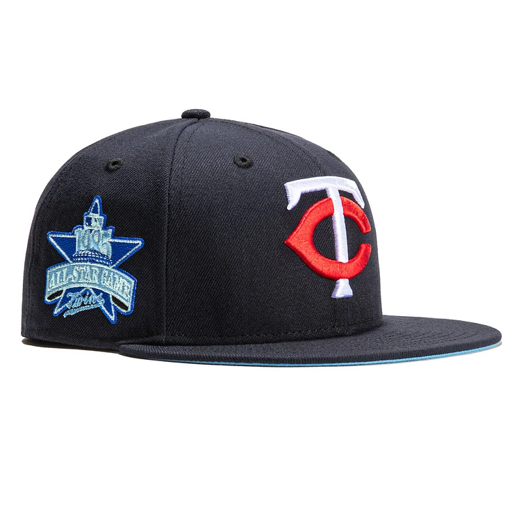 New Era 59Fifty Minnesota Twins 1985 All Star Game Patch Icy UV Hat - Navy, Light Blue QueenFunky