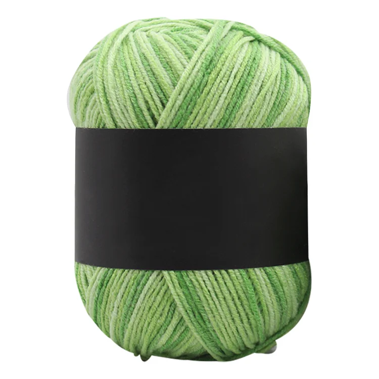 Gradient Color Milk Cotton Yarn Scarf Sweater Crochet Knitting Yarn (Green)
