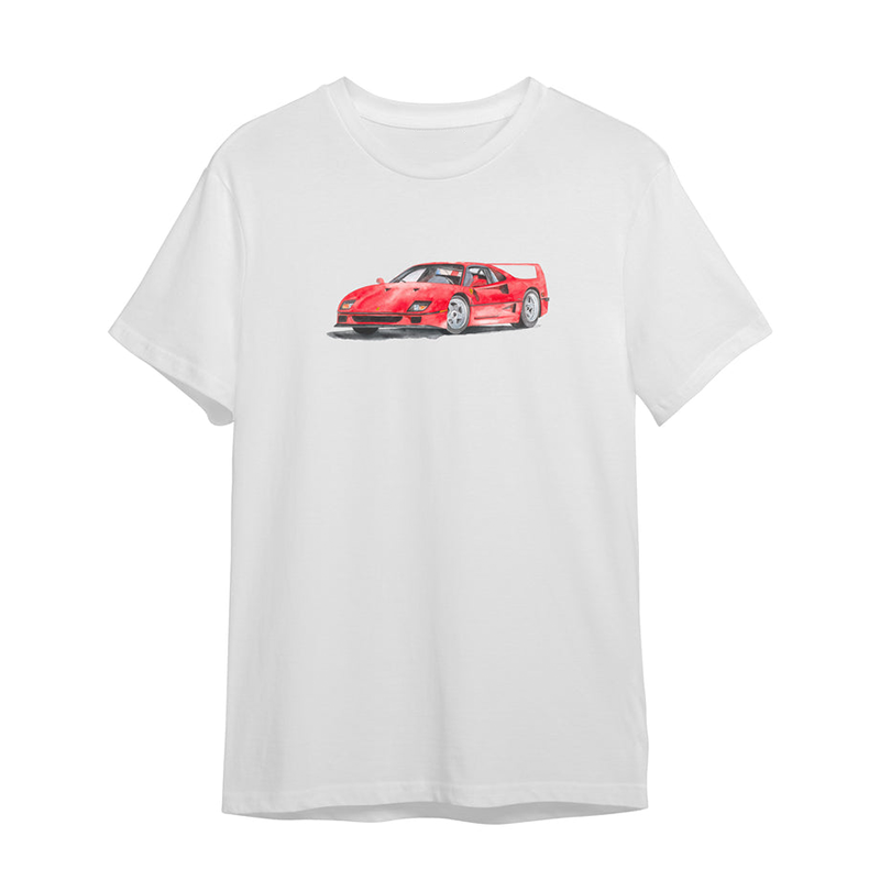 F40 Art Printed Men's Oversized T-shirts - Devcarry