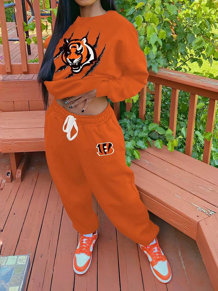 Cincinnati Bengals Sports Sweatshirt Two-Piece Suit