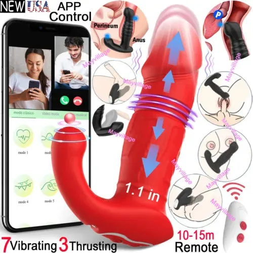 pornhint Pornhint Male Prostate Massager Vibrator Thrusting Anal Plug Dildo Sex Toys for Men Women