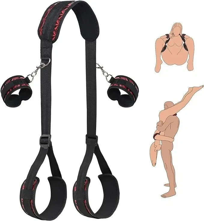pornhint Pornhint Adjustable BDSM Bondage Restraint Kit PU Leather Wrist & Ankle Cuffs BDSM