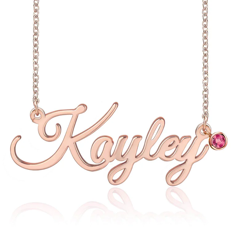 Custom Name Necklace With Birthstone Personalized Name Necklaces