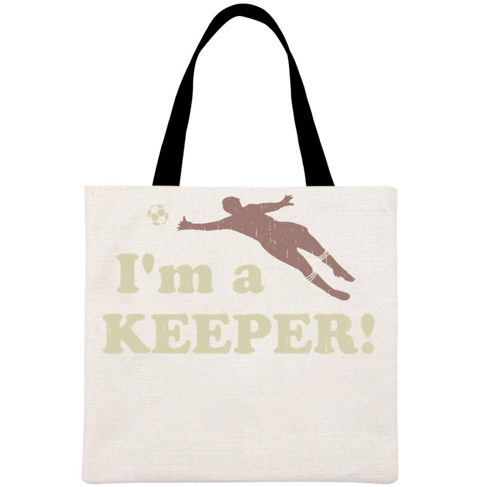 I'm a keeper Printed Linen Bag-Guru-buzz