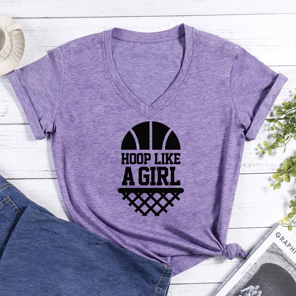 Basketball Mom V-neck T Shirt-Guru-buzz