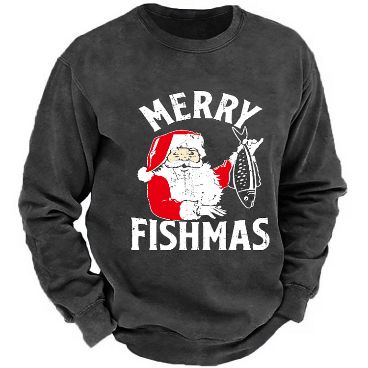 Merry Fishmas, Christmas Sweatshirt