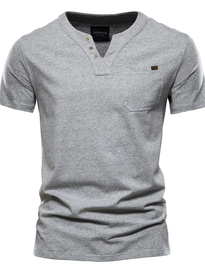 Summer Japanese Casual T-shirt Men's Fashion Trend Sports T-shirt Slim Cotton Pocket Men's T-shirt Short-sleeved