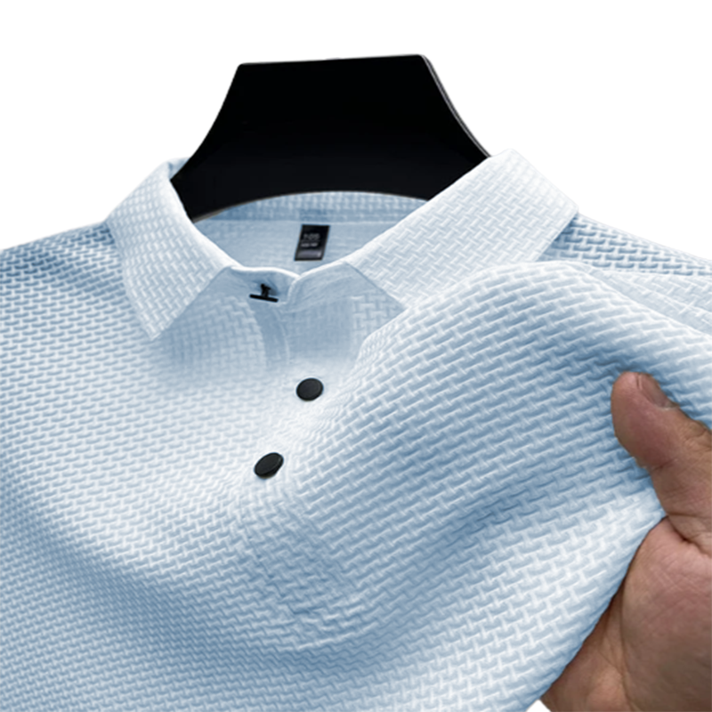 Men's Comfortable Breathable Summer Mesh V-neck Short Sleeve POLO Shirt