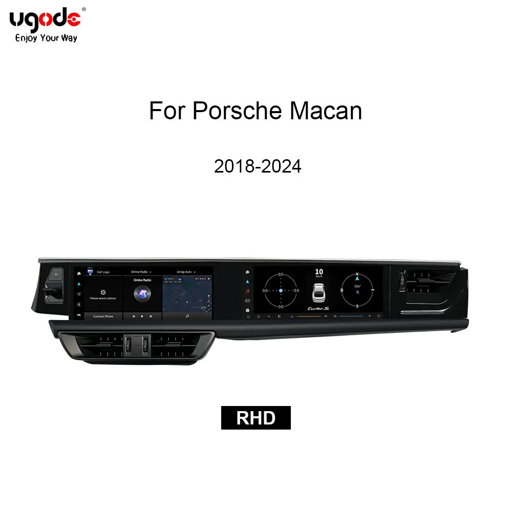 12,3-Zoll Porsche Macan 2018-2024 year Android Dual Screen Display Apple CarPlay mit Co-Pilot Bildschirm