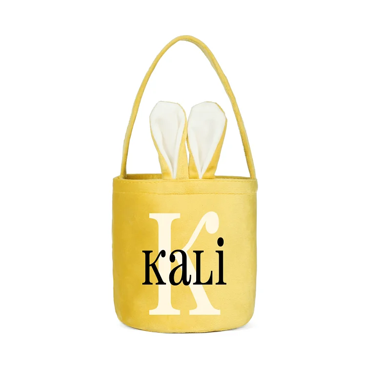 Personalized Bunny Tote Bag Custom Name & Letter Bunny Basket Bucket Bag Easter Gifts
