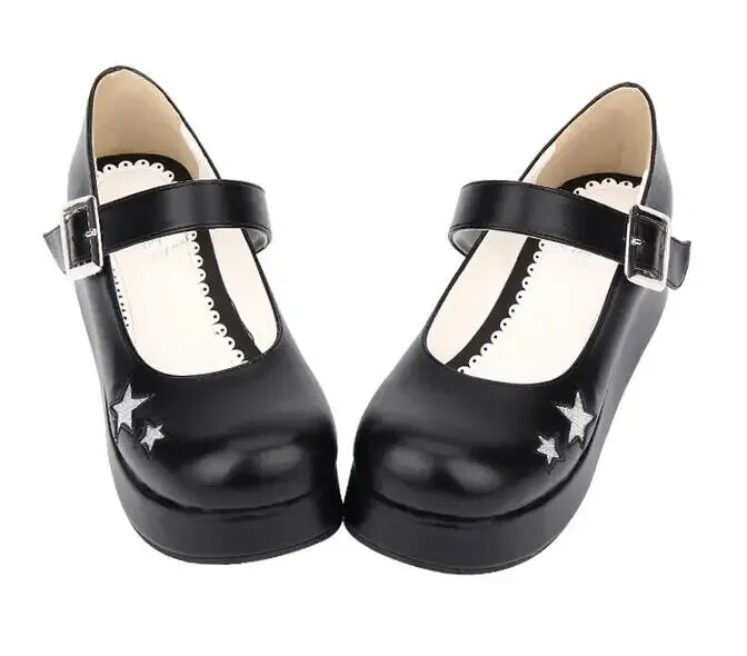 VCshoes Woman Mori Girl Lolita Cosplay Shoes Lady High Heels Pumps Women Princess Dress Party Shoes Star 5cm